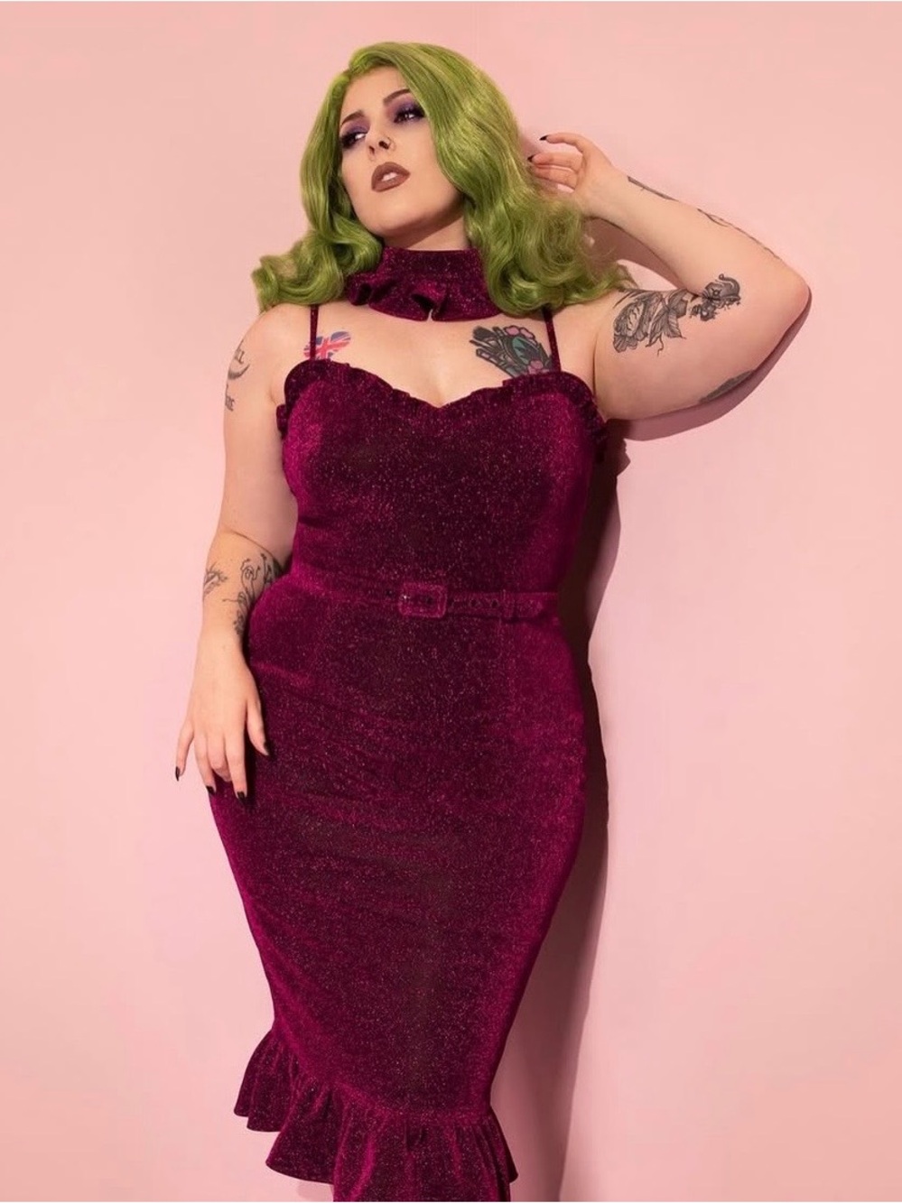Vixen by Micheline Pitt Beetlejuice Lurex Dress size XL